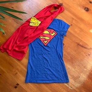 Super girl halloween costume, shirt size xs